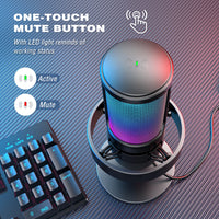 RGB USB Microphone for Recording/Streaming PC/Mac