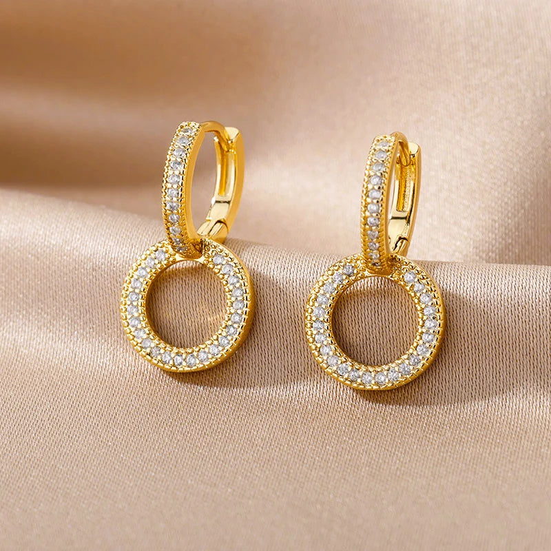 Round Hoop Earrings for Women