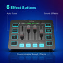 Gaming Audio Mixer,Streaming 4-Channel RGB Mixer with XLR Microphone Interface