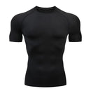 Men Short Sleeve Rash Guard Compression Shirt