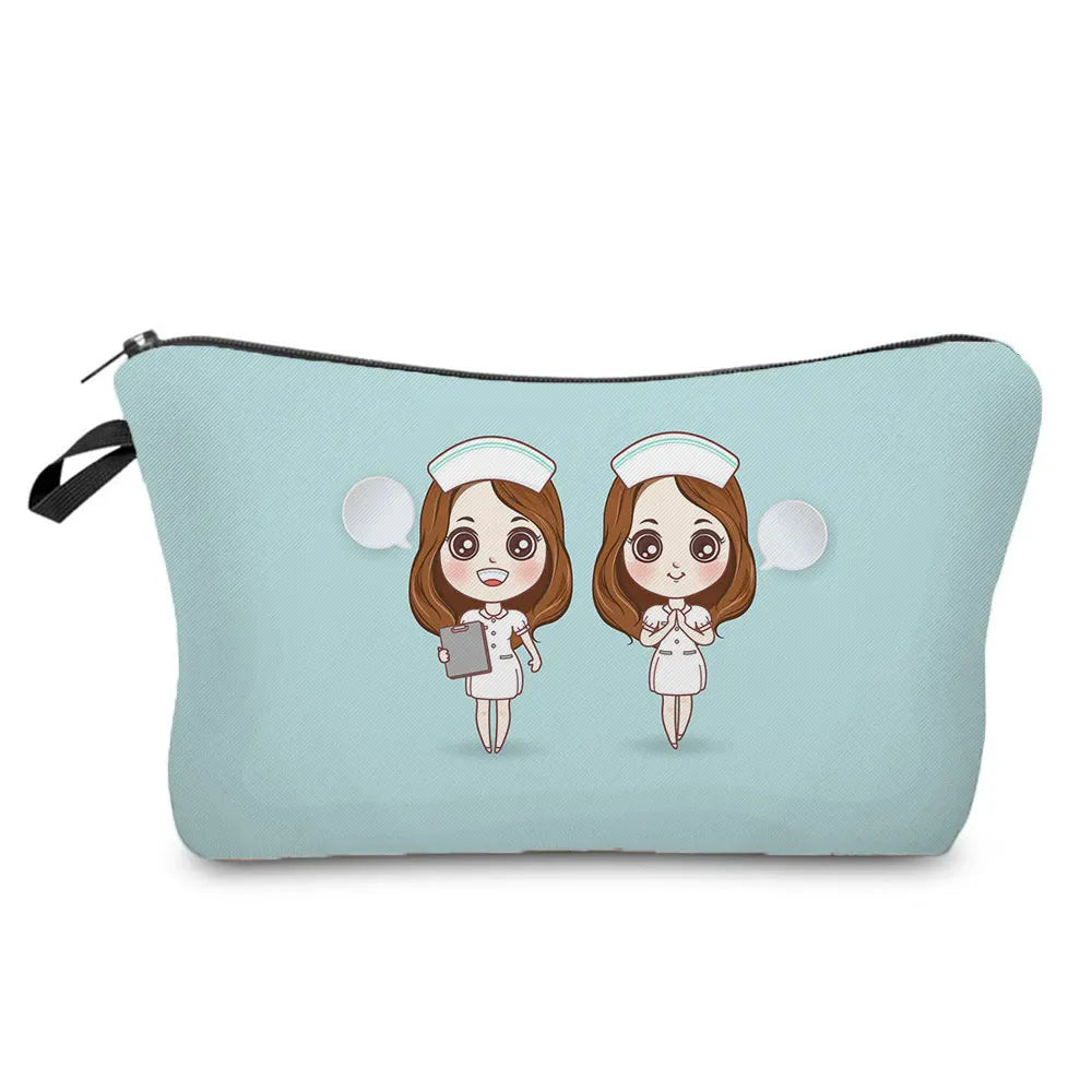 Nurse ECG Women Cosmetic Bag