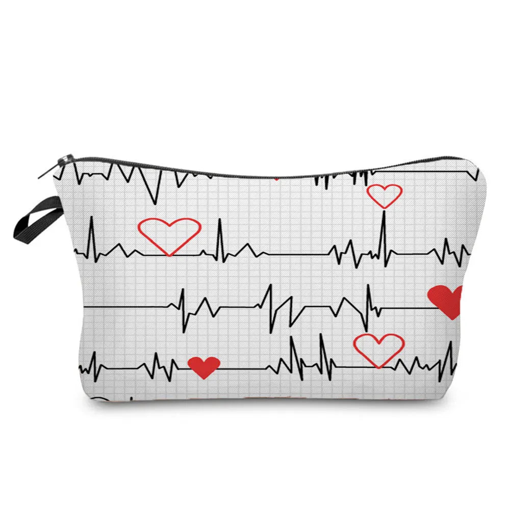 Nurse ECG Women Cosmetic Bag