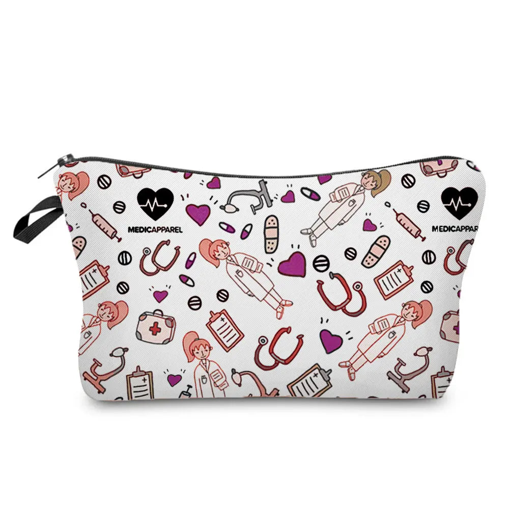 Nurse ECG Women Cosmetic Bag