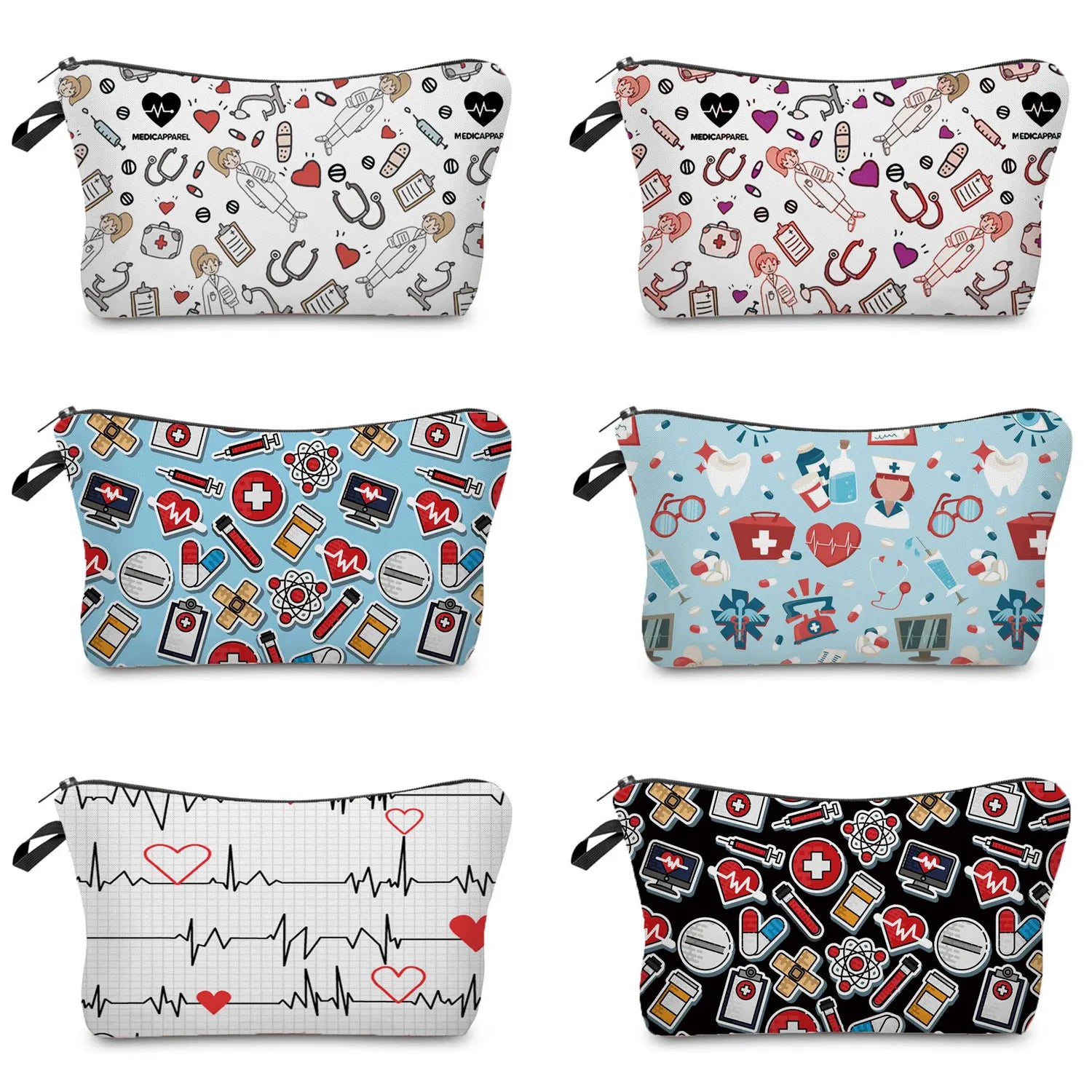 Nurse ECG Women Cosmetic Bag